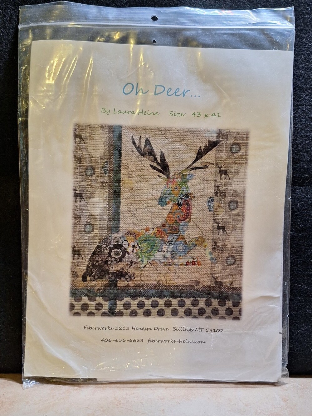 Fiberworks Laura Heine Potpourri Collage Quilt Pattern Oh Deer 43 x 41